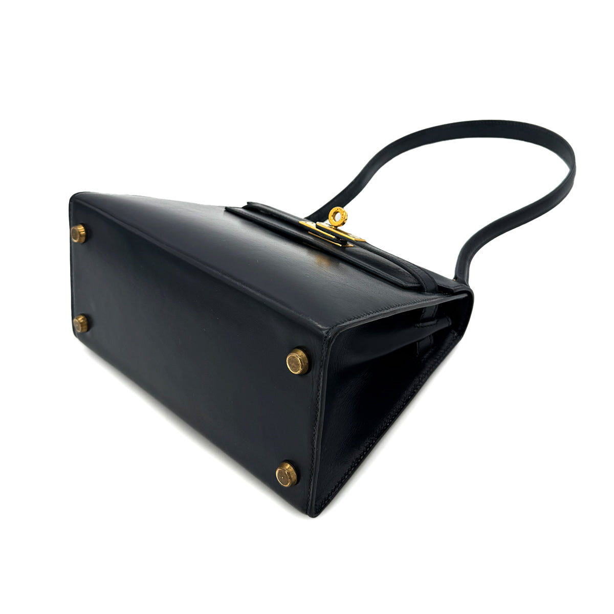 HERMES MINI KELLY 20 SELLIER BLUE INDIGO BOX CALF SHOULDER BAG 〇R GHW 90292900