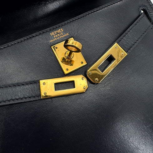 HERMES MINI KELLY 20 SELLIER BLUE INDIGO BOX CALF SHOULDER BAG 〇R GHW 90292900 - PURPOSE