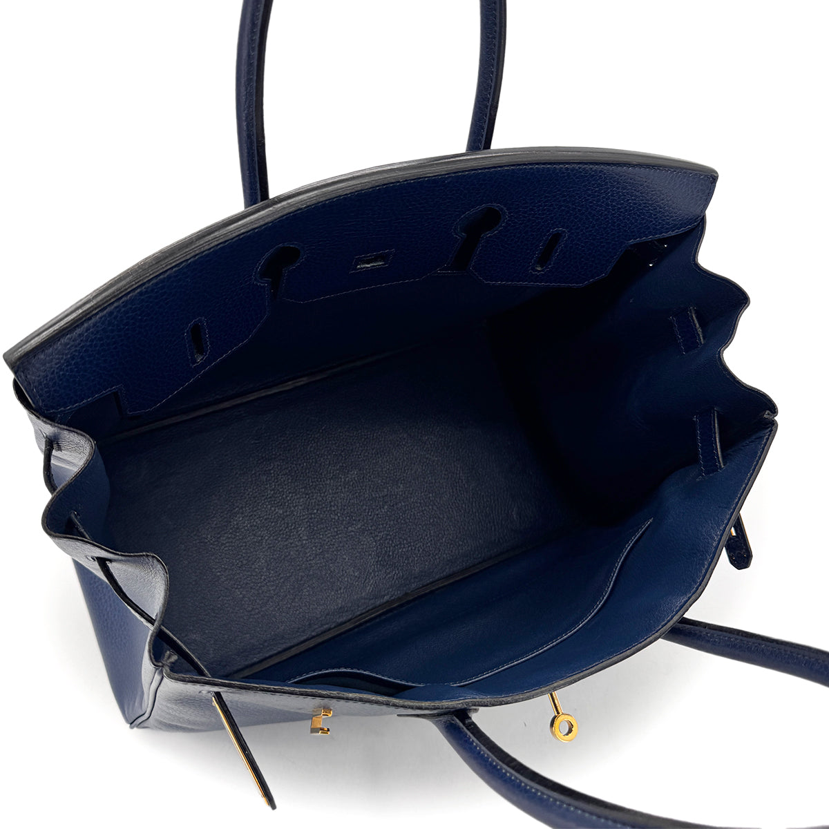 HERMES BIRKIN 35 BLUE MARINE ARDENNES HAND BAG 〇Y GHW 90292985