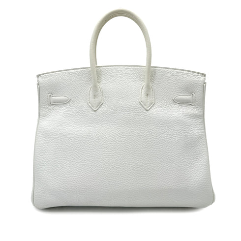 HERMES BIRKIN 35 WHITE TAURILLON CLEMENCE HAND BAG ▢I SHW 90292987 - PURPOSE