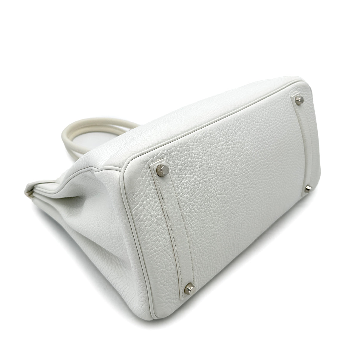 HERMES BIRKIN 35 WHITE TAURILLON CLEMENCE HAND BAG ▢I SHW 90292987