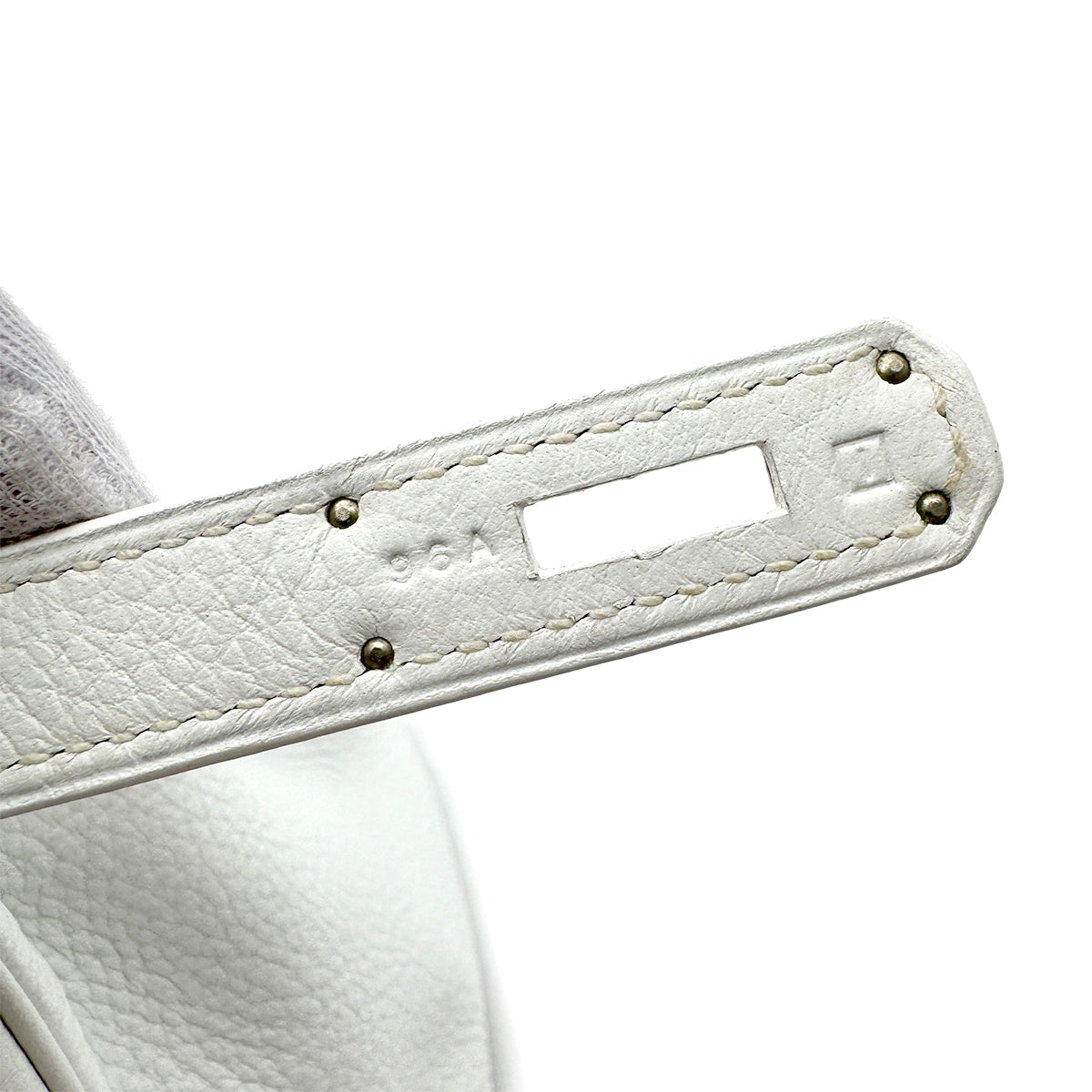 HERMES BIRKIN 35 WHITE TAURILLON CLEMENCE HAND BAG ▢I SHW 90292987