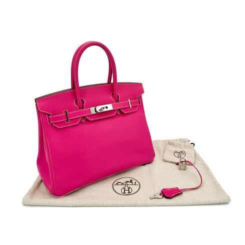 HERMES CANDY BIRKIN 30 ROSE TYRIEN RUBIS VEAU EPSOM HAND BAG □O SHW 90292988 - PURPOSE