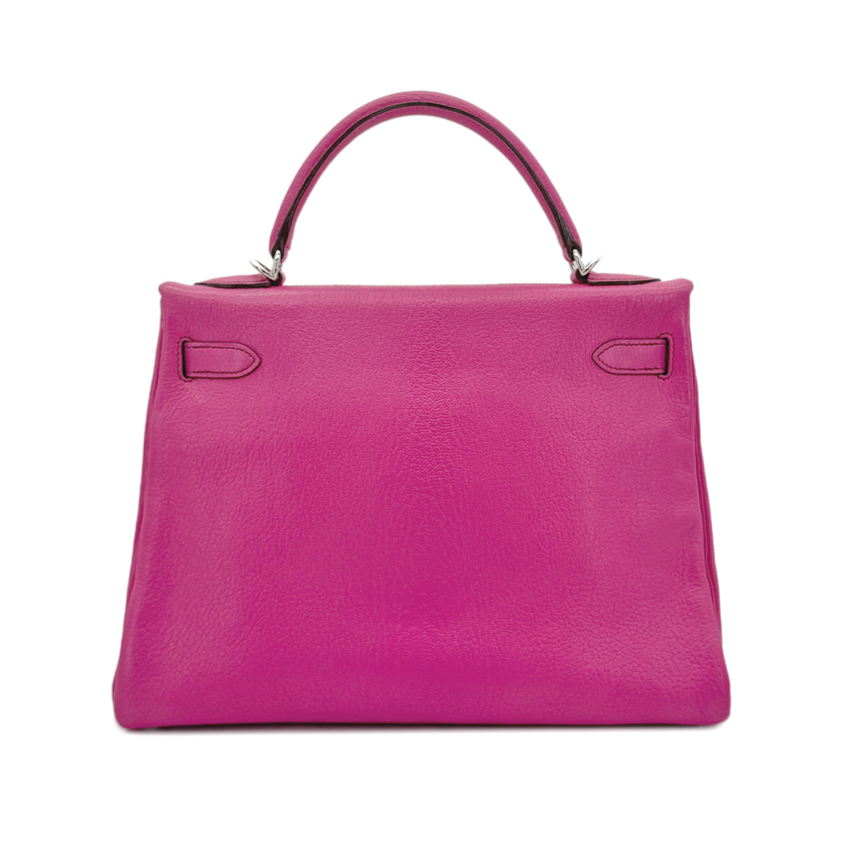 HERMES KELLY 32 RETOURNE FUCHSIA CHEVRE HAND SHOULDER BAG □I SHW 90292989