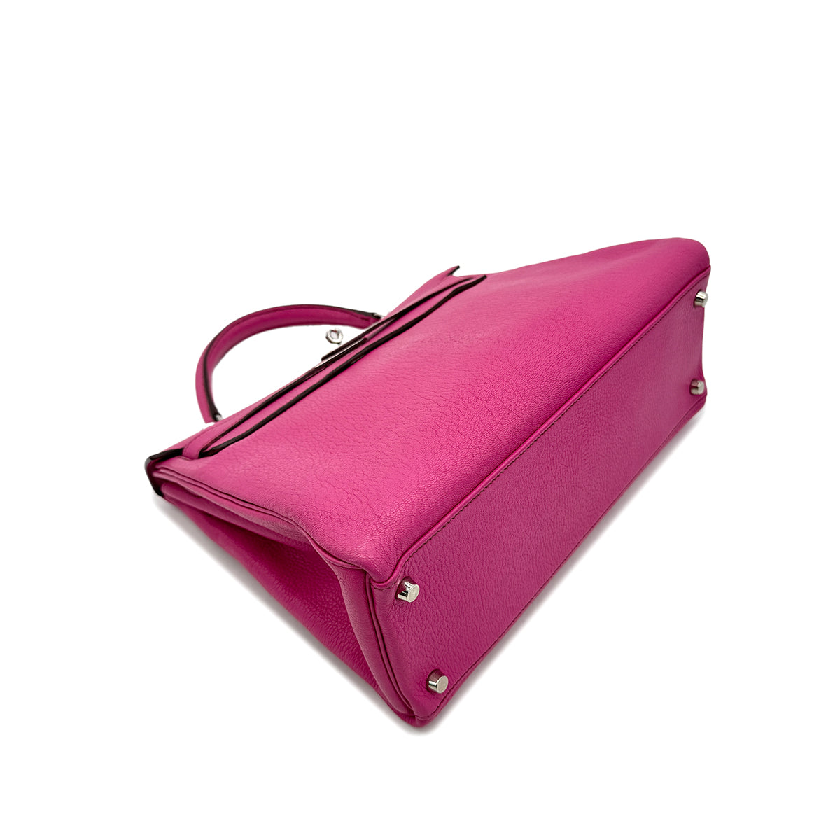 HERMES KELLY 32 RETOURNE FUCHSIA CHEVRE HAND SHOULDER BAG □I SHW 90292989