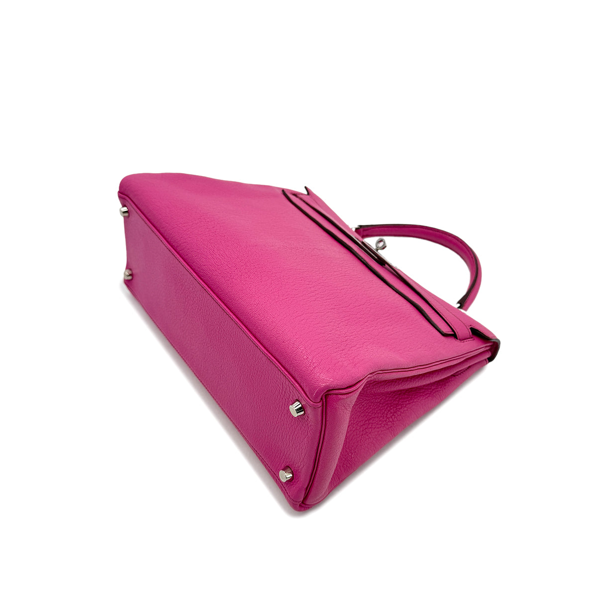 HERMES KELLY 32 RETOURNE FUCHSIA CHEVRE HAND SHOULDER BAG □I SHW 90292989