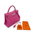 HERMES KELLY 32 RETOURNE FUCHSIA CHEVRE HAND SHOULDER BAG □I SHW 90292989 - PURPOSE