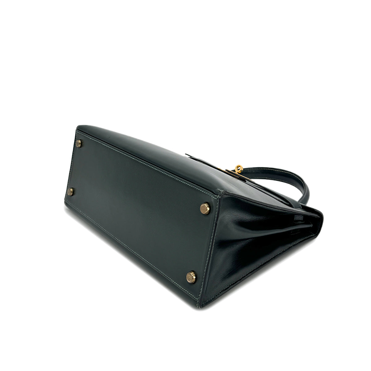 HERMES KELLY 28 SELLIER VERT BOXCALF HAND BAG 〇P GHW 90292990