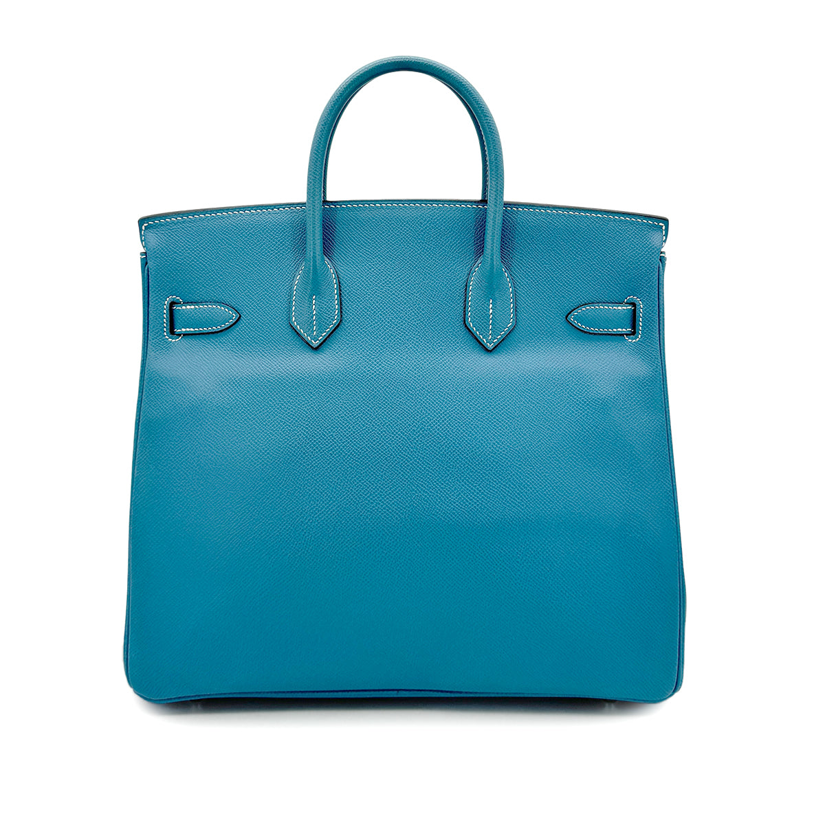 HERMES HAUT A COURROIES 32 BLUE JEAN EPSOM HAND BAG □J SHW 90292991