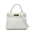 HERMES KELLY 28 RETOURNE WHITE EPSOM HAND SHOULDER BAG □H GHW 90292992 - PURPOSE