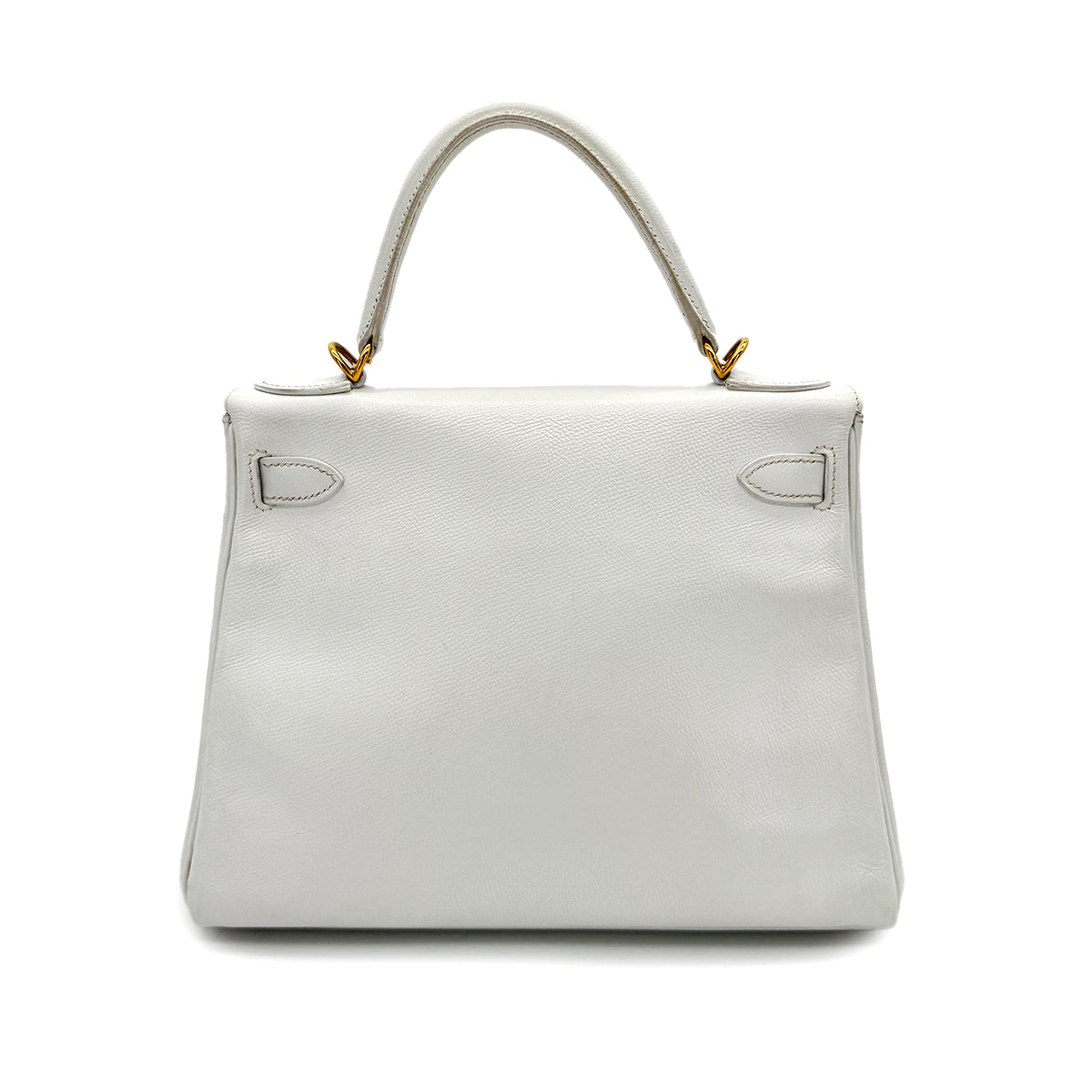 HERMES KELLY 28 RETOURNE WHITE EPSOM HAND SHOULDER BAG □H GHW 90292992