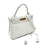 HERMES KELLY 28 RETOURNE WHITE EPSOM HAND SHOULDER BAG □H GHW 90292992 - PURPOSE