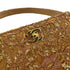 CHANEL VINTAGE W TURN LOCK HAND BAG BROWN GOLD SATIN 90292993 - PURPOSE
