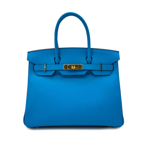 HERMES BIRKIN 30 BLEU FRIDA VEAU EPSOM HAND BAG Z GHW 90292995