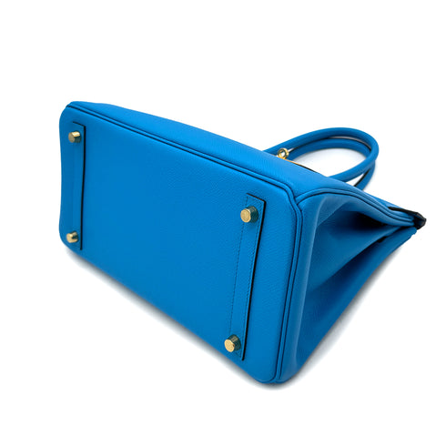 HERMES BIRKIN 30 BLEU FRIDA VEAU EPSOM HAND BAG Z GHW 90292995