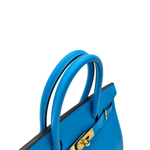 HERMES BIRKIN 30 BLEU FRIDA VEAU EPSOM HAND BAG Z GHW 90292995