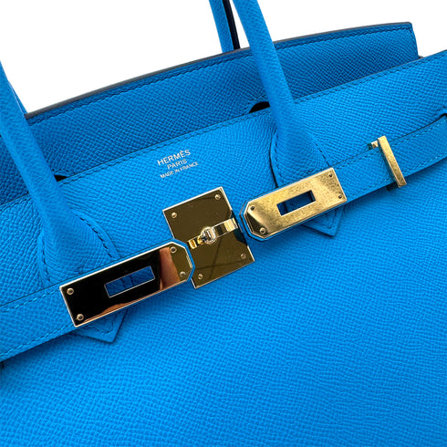 HERMES BIRKIN 30 BLEU FRIDA VEAU EPSOM HAND BAG Z GHW 90292995