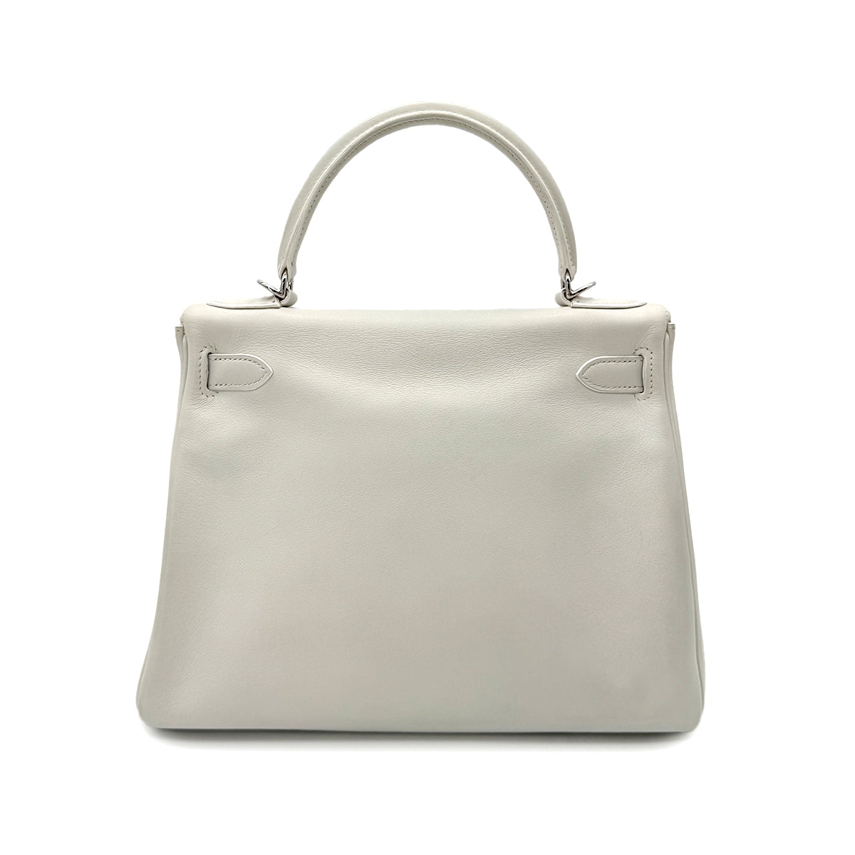 HERMES KELLY 28 RETOURNE WHITE SWIFT HAND SHOULDER BAG □L SHW 90292996