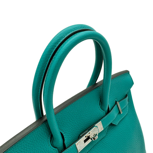 HERMES BIRKIN 30 BLEU PAON TAURILLON CLEMENCE HAND BAG A SHW 90292997 - PURPOSE