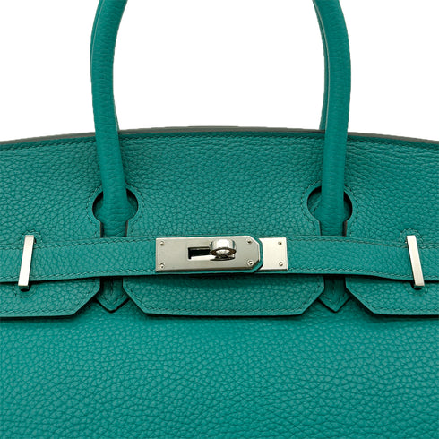 HERMES BIRKIN 30 BLEU PAON TAURILLON CLEMENCE HAND BAG A SHW 90292997 - PURPOSE