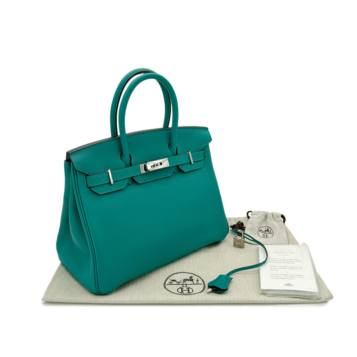 HERMES BIRKIN 30 BLEU PAON TAURILLON CLEMENCE HAND BAG A SHW 90292997