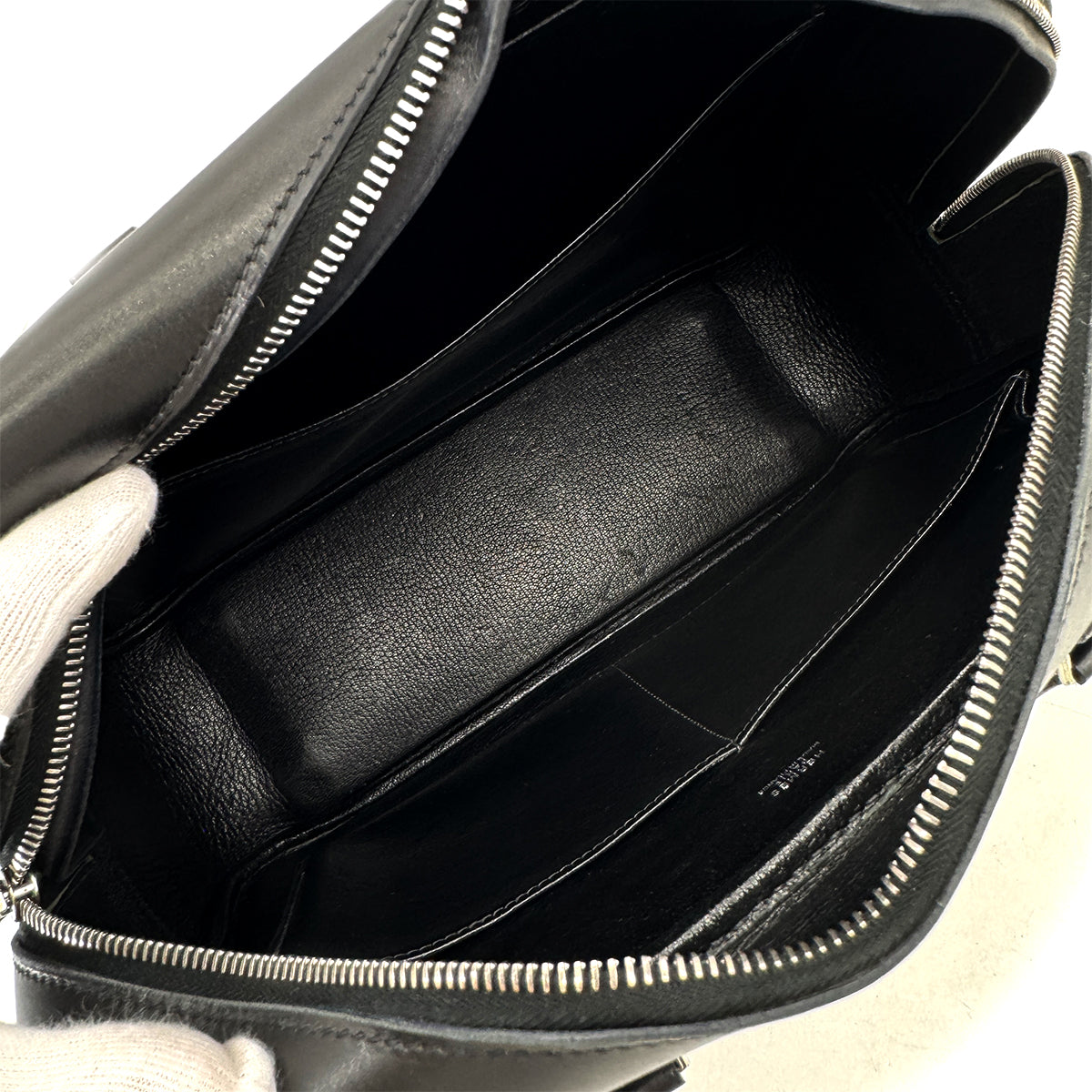 HERMES PLUME 32 HAND BAG WAFFLE DEUTCH BLACK □G SHW 90293000