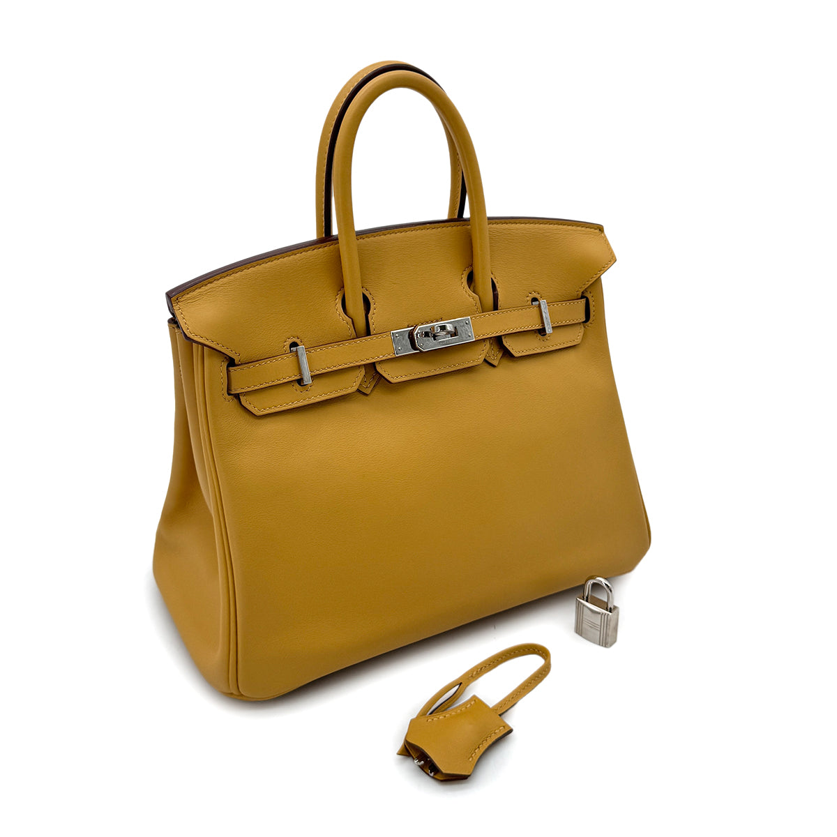 HERMES BIRKIN 25 CURRY SWIFT HAND BAG X SHW 90293003