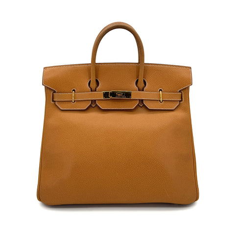 HERMES HAUT A COURROIES 32 NATURAL VACHE LIEGEE HAND BAG □H GHW 90293004 - PURPOSE