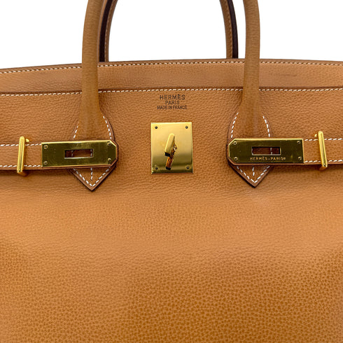 HERMES HAUT A COURROIES 32 NATURAL VACHE LIEGEE HAND BAG □H GHW 90293004 - PURPOSE