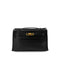 HERMES KELLY POCHETTE SELLIER BLACK EVERGRAIN HAND BAG □I GHW 90293008 - PURPOSE