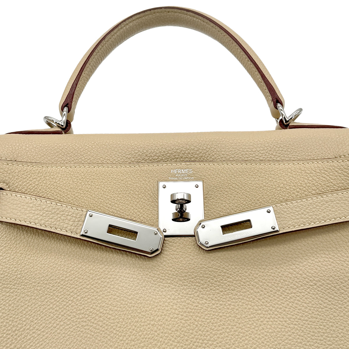 HERMES KELLY 28 RETOURNE PARCHEMIN TOGO HAND SHOULDER BAG □K SHW 90293009