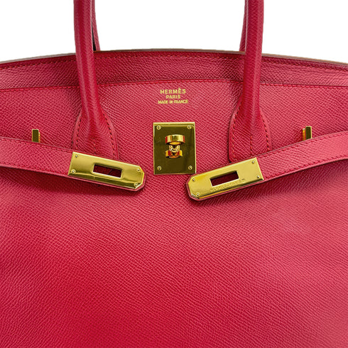 HERMES BIRKIN 30 ROUGE VIF COUCHVEL HAND BAG □D GHW 90293010 - PURPOSE
