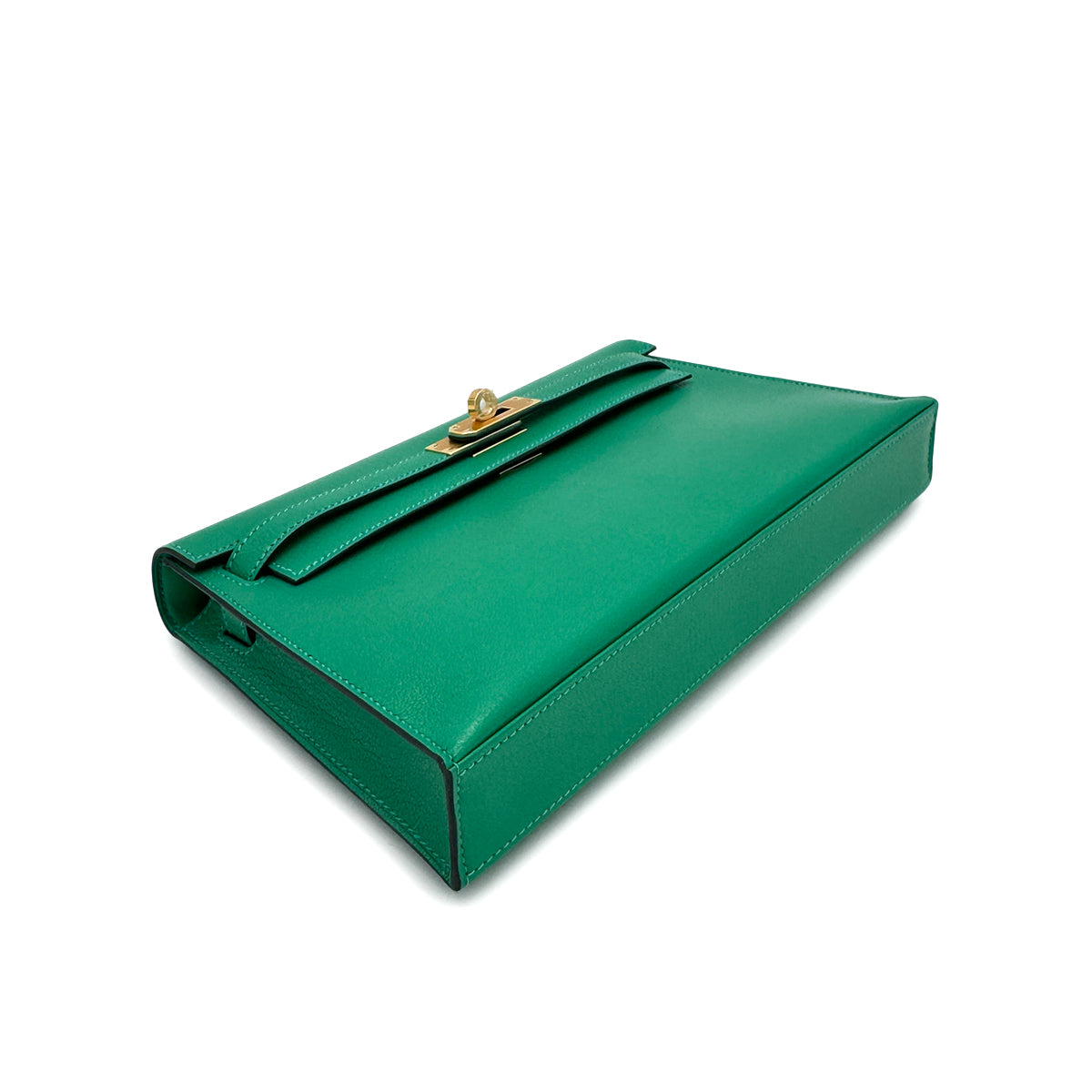 HERMES KELLY ELAN MINT CHEVRE CHAMKILA CLUTCH SHOULDER BAG W GHW 90293011
