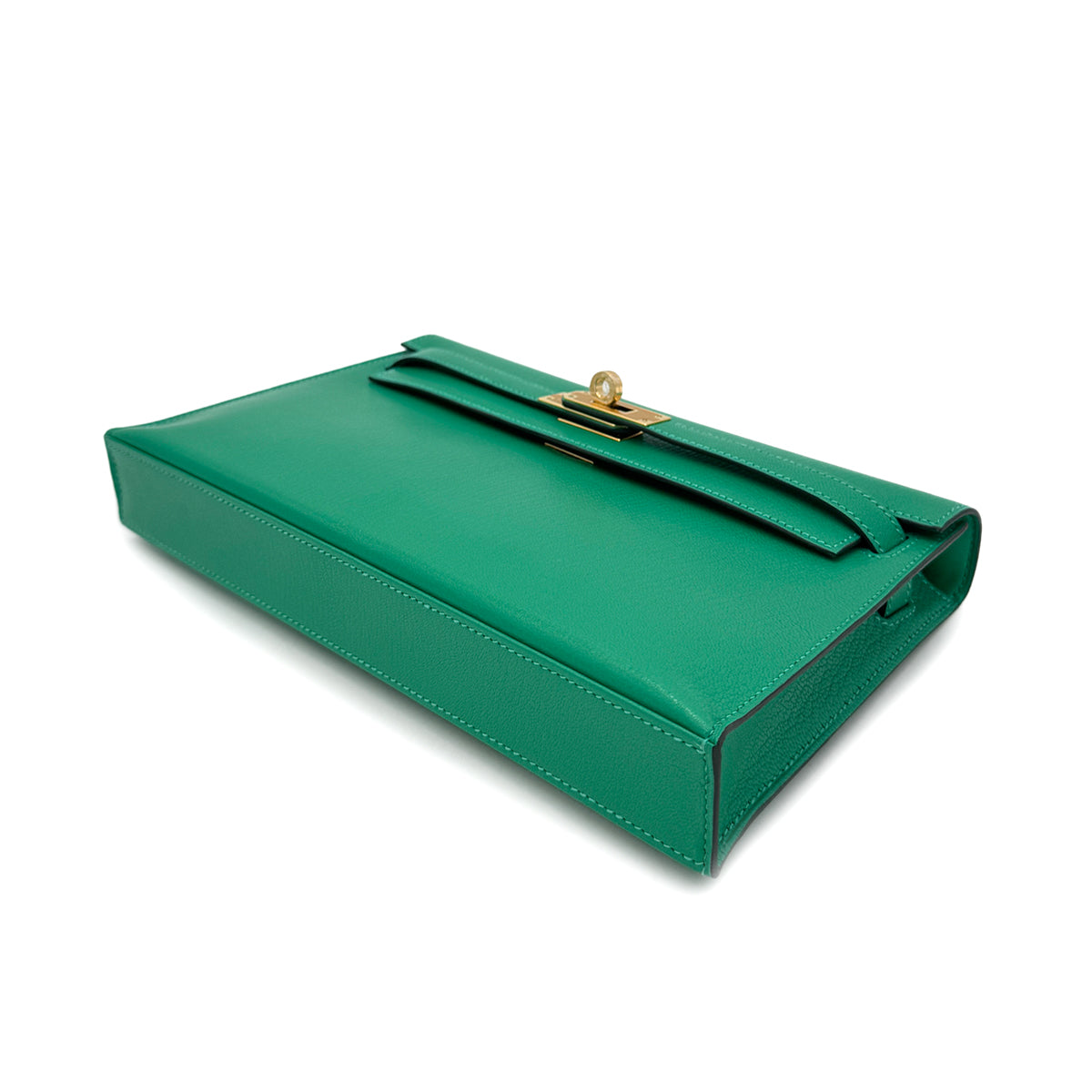 HERMES KELLY ELAN MINT CHEVRE CHAMKILA CLUTCH SHOULDER BAG W GHW 90293011