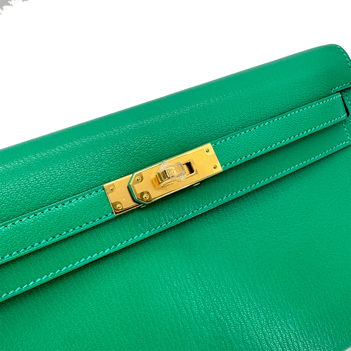 HERMES KELLY ELAN MINT CHEVRE CHAMKILA CLUTCH SHOULDER BAG W GHW 90293011