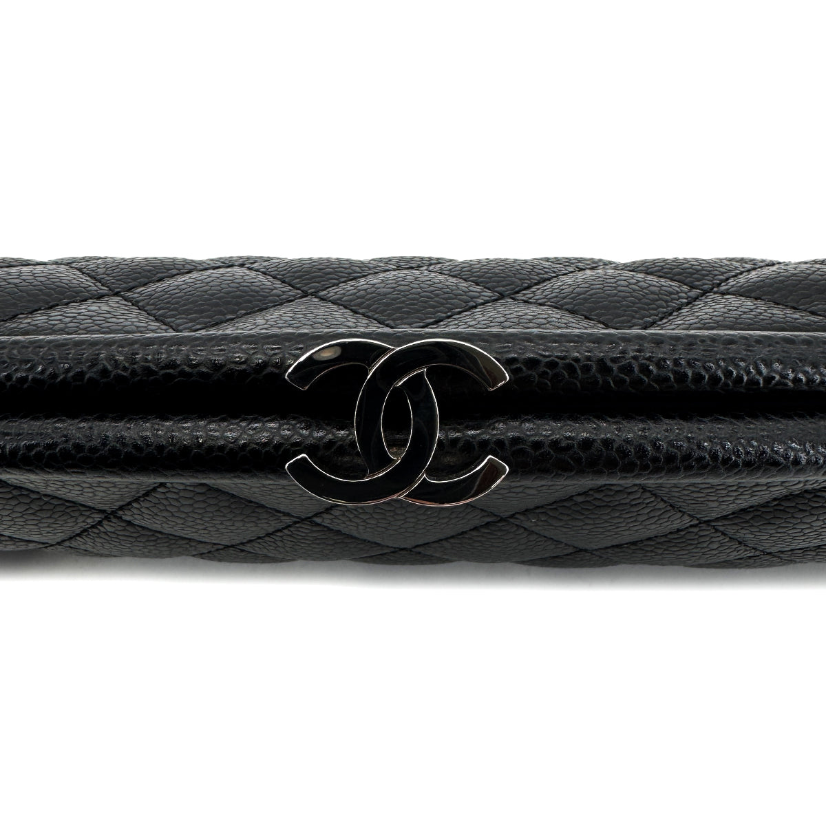 CHANEL MATELASSE CLUTCH BAG BLACK CAVIAR SKIN 90293014