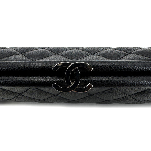 CHANEL MATELASSE CLUTCH BAG BLACK CAVIAR SKIN 90293014 - PURPOSE