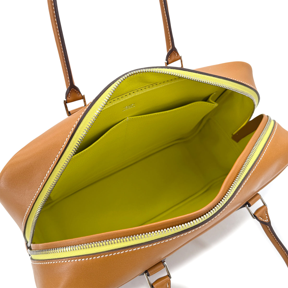 HERMES PLUME 32 VERSO NATURAL LIME VEAU BUTLER CHEVRE □R 90293021