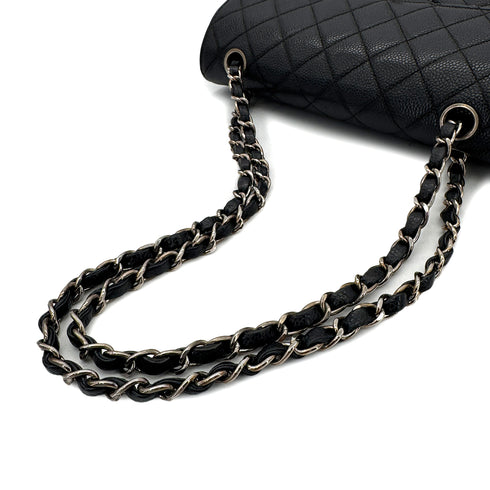 CHANEL CLASSIC FLAP SMALL CHAIN SHOULDER BAG BLACK CAVIAR SKIN 90293023 - PURPOSE