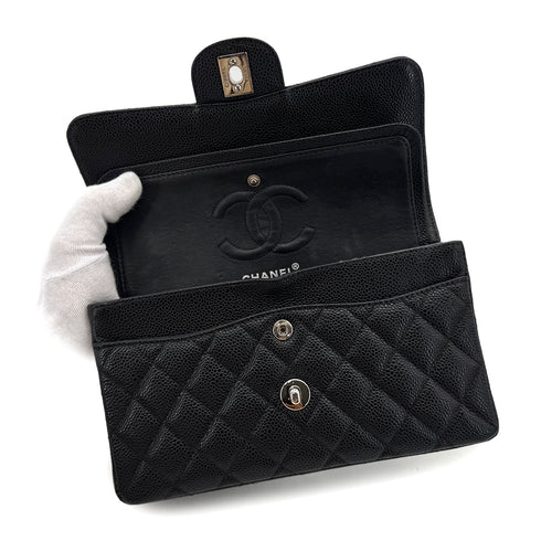CHANEL CLASSIC FLAP SMALL CHAIN SHOULDER BAG BLACK CAVIAR SKIN 90293023 - PURPOSE