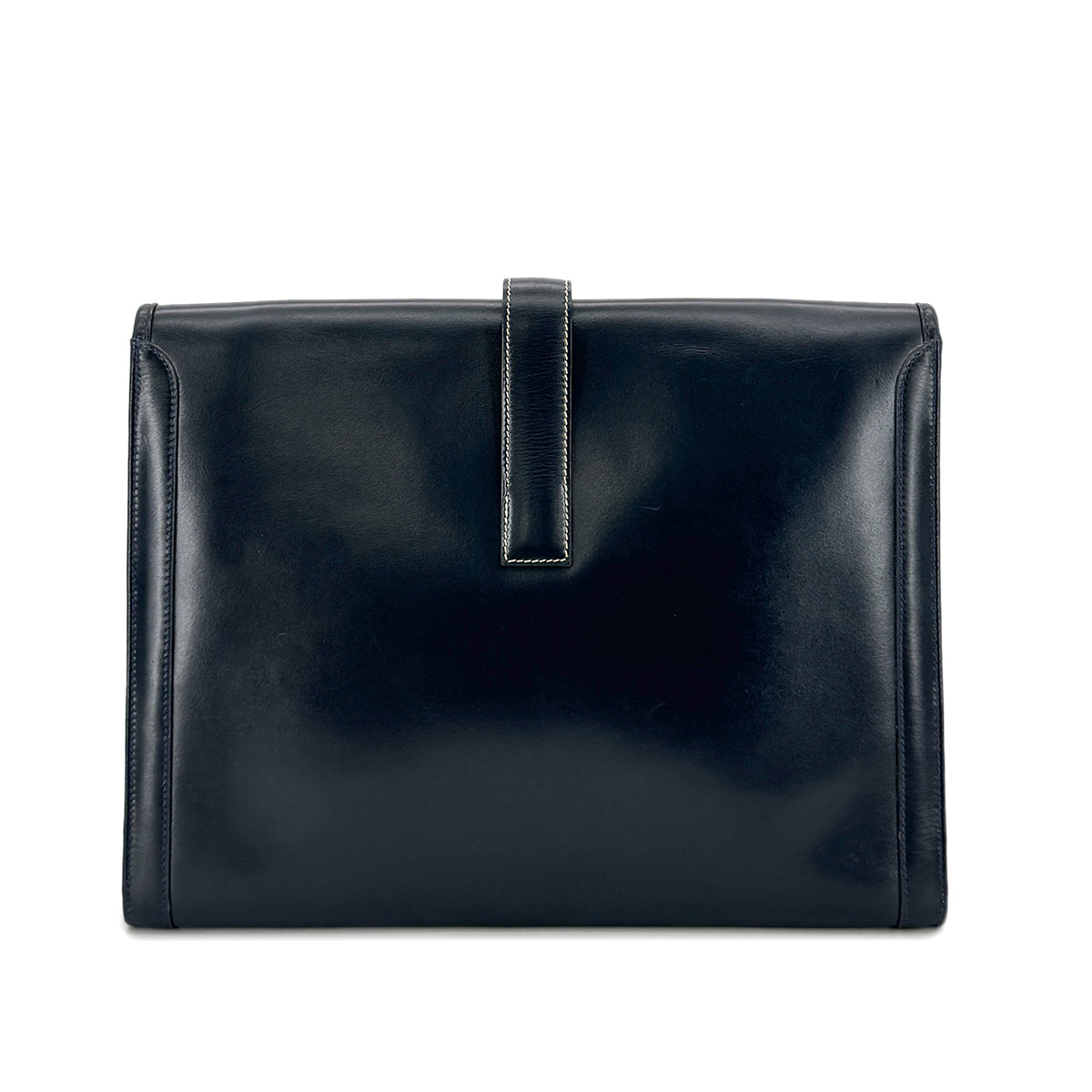 HERMES JIGE GM BLUE INDIGO BOXCALF CLUTCH BAG 〇V 90293025