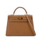 HERMES KELLY 32 SELLIER GOLD COUCHEVEL HAND SHOULDER BAG 〇Y GHW 90293255 - PURPOSE
