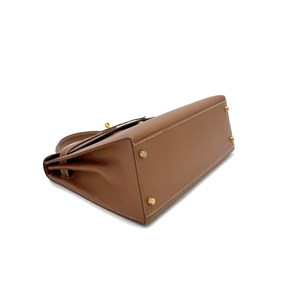 HERMES KELLY 32 SELLIER GOLD COUCHEVEL HAND SHOULDER BAG 〇Y GHW 90293255