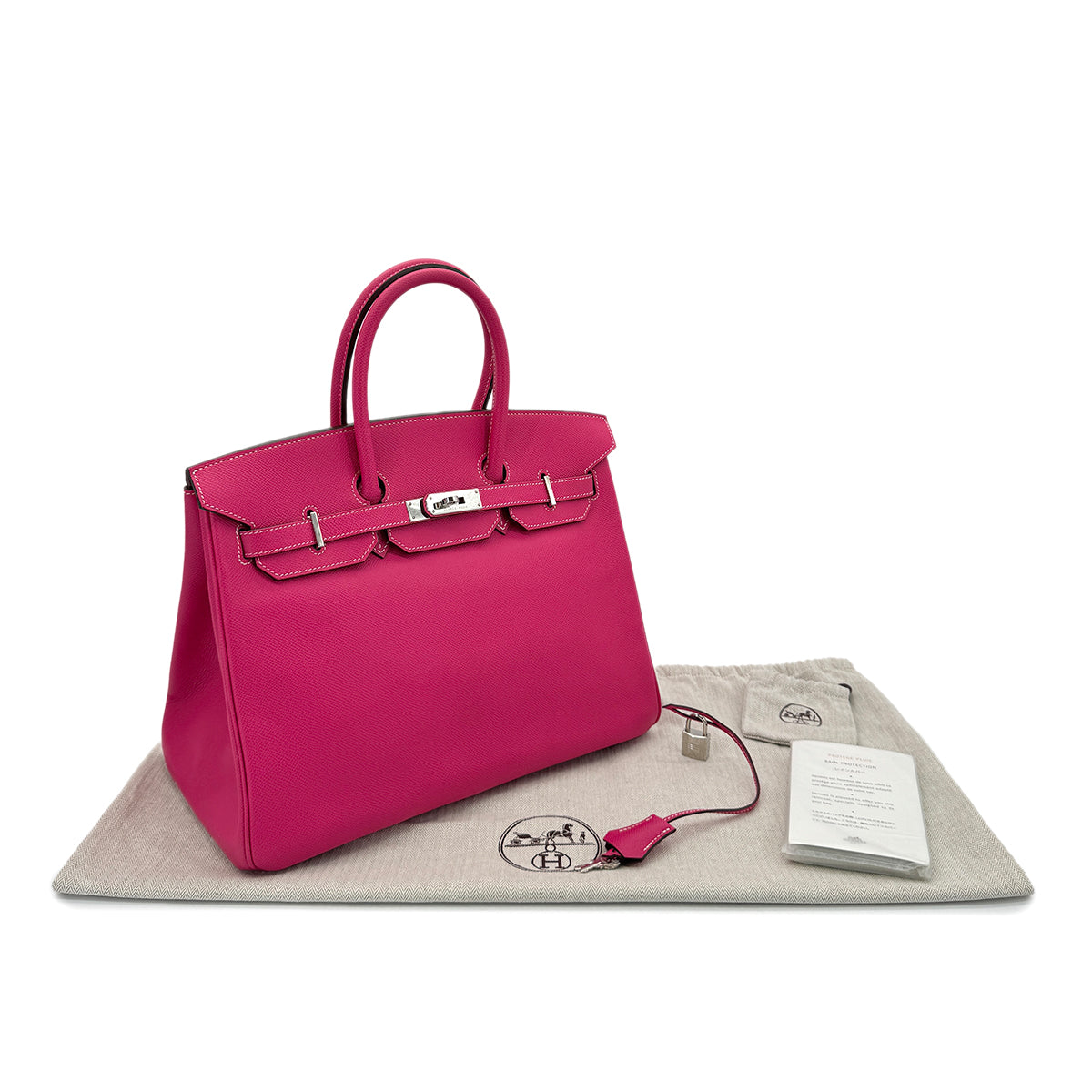 HERMES CANDY BIRKIN 35 ROSE TYRIEN RUBIS VEAU EPSOM HAND BAG □O SHW 90293257