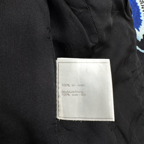 CHANEL VINTAGE SLEEVELESS DRESS COCO BUTTON MULTI COLOR LINEN 38 97S RTW 90293258