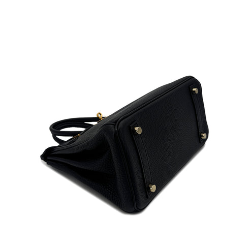 HERMES BIRKIN 25 BLACK TOGO HAND BAG □P GHW 90293283 - PURPOSE