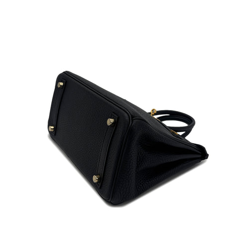 HERMES BIRKIN 25 BLACK TOGO HAND BAG □P GHW 90293283 - PURPOSE