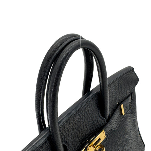 HERMES BIRKIN 25 BLACK TOGO HAND BAG □P GHW 90293283 - PURPOSE