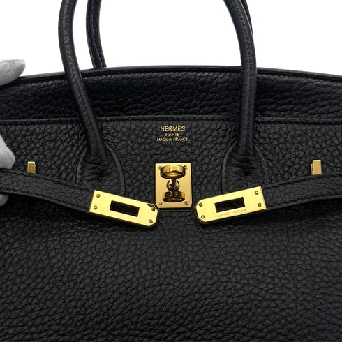 HERMES BIRKIN 25 BLACK TOGO HAND BAG □P GHW 90293283 - PURPOSE