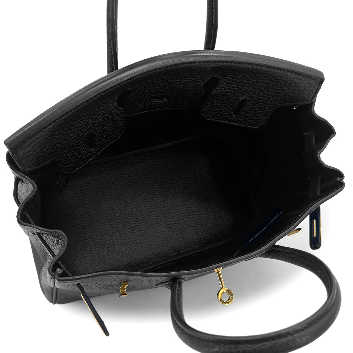 HERMES BIRKIN 25 BLACK TOGO HAND BAG □P GHW 90293283